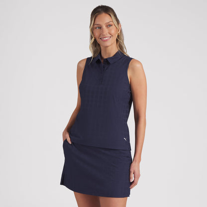 Puma Golf Best Seller - Women's Plaid Knit Sleeveless Golf Polo